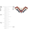 Thumbnail Image 3 of Wonder Woman™ Collection Garnet and Blue Sapphire Symbol Stud Earrings in Sterling Silver and 10K Gold