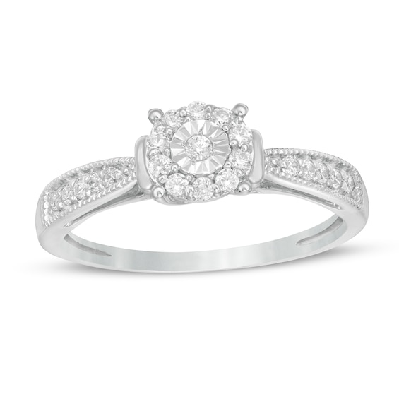1/5 CT. T.w. Diamond Frame Promise Ring in Sterling Silver