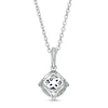 Thumbnail Image 3 of Vera Wang Love Collection 4.0mm Princess-Cut Blue Sapphire and 1/4 CT. T.W. Diamond Pendant in 14K White Gold - 19"