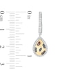 Thumbnail Image 3 of Wonder Woman™ Collection 1/3 CT. T.W. Multi-Color and White Diamond Cheetah Earrings in Sterling Silver and 10K Gold
