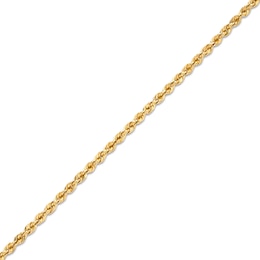 2.4mm Diamond-Cut Hollow Glitter Rope Chain Bracelet in 10K Gold - 7.5&quot;