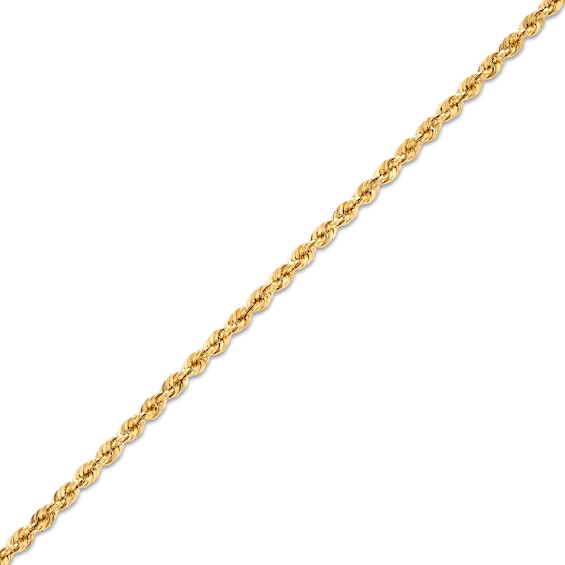 2.4mm Diamond-Cut Glitter Rope Chain Bracelet in Hollow 10K Gold - 7.5"