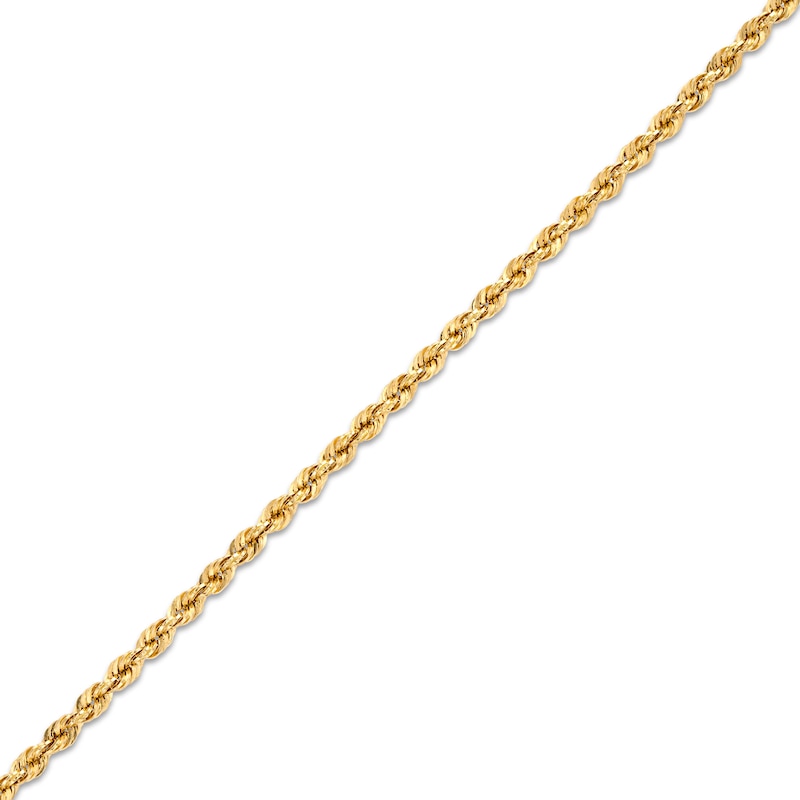 2.4mm Diamond-Cut Glitter Rope Chain Bracelet in Hollow 10K Gold - 7.5"