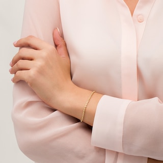 Main Image 2 of 2.4mm Glitter Rope Chain Bracelet in Hollow 10K Gold - 7.5"