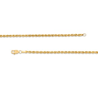 Main Image 3 of 2.4mm Glitter Rope Chain Bracelet in Hollow 10K Gold - 7.5"