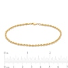 Thumbnail Image 3 of 2.4mm Diamond-Cut Glitter Rope Chain Bracelet in Hollow 10K Gold - 7.5"