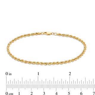 Main Image 4 of 2.4mm Glitter Rope Chain Bracelet in Hollow 10K Gold - 7.5"
