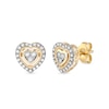 Thumbnail Image 1 of 1/10 CT. T.W. Composite Diamond Heart Frame Stud Earrings in Sterling Silver with 14K Gold Plate