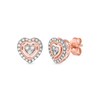 1/10 CT. T.W. Composite Diamond Heart Frame Stud Earrings in Sterling Silver with 14K Rose Gold Plate