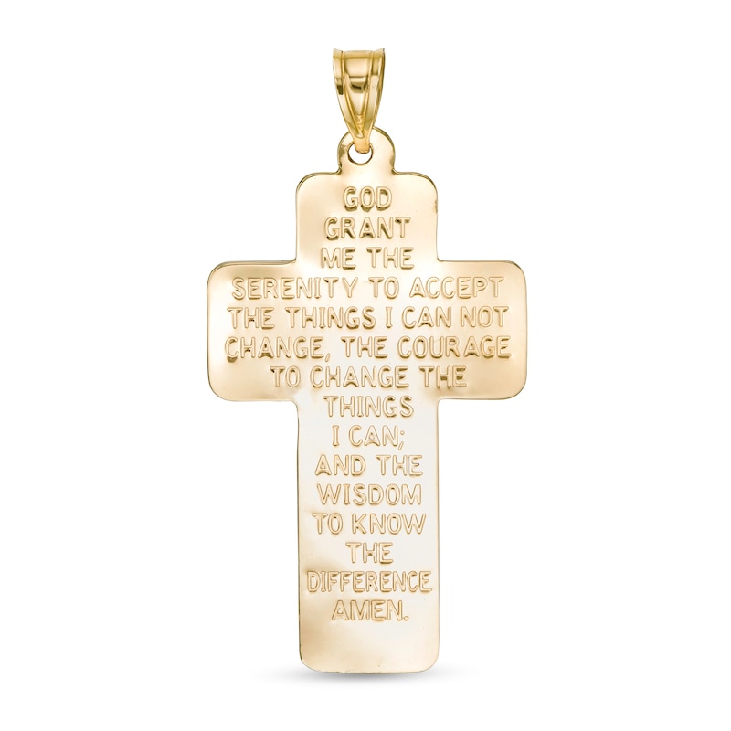 Main Image 2 of Diamond-Cut Jesus Christ Cross Necklace Charm in 10K Gold
