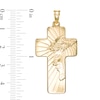 Thumbnail Image 3 of Diamond-Cut Jesus Christ Cross Necklace Charm in 10K Gold