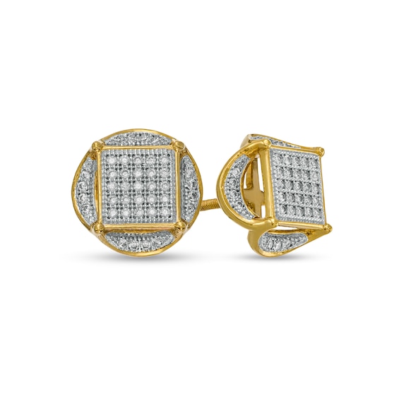 1/4 CT. T.w. Composite Diamond Geometric Stud Earrings in 10K Gold