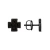 Thumbnail Image 1 of 1/4 CT. T.W. Black Diamond Cross Stud Earrings in Sterling Silver with Black Rhodium