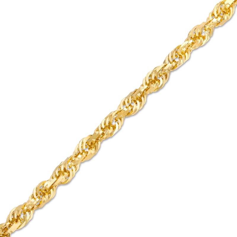 Men's 5.5mm Diamond-Cut Solid Glitter Rope Chain Bracelet in 10K Gold - 9"