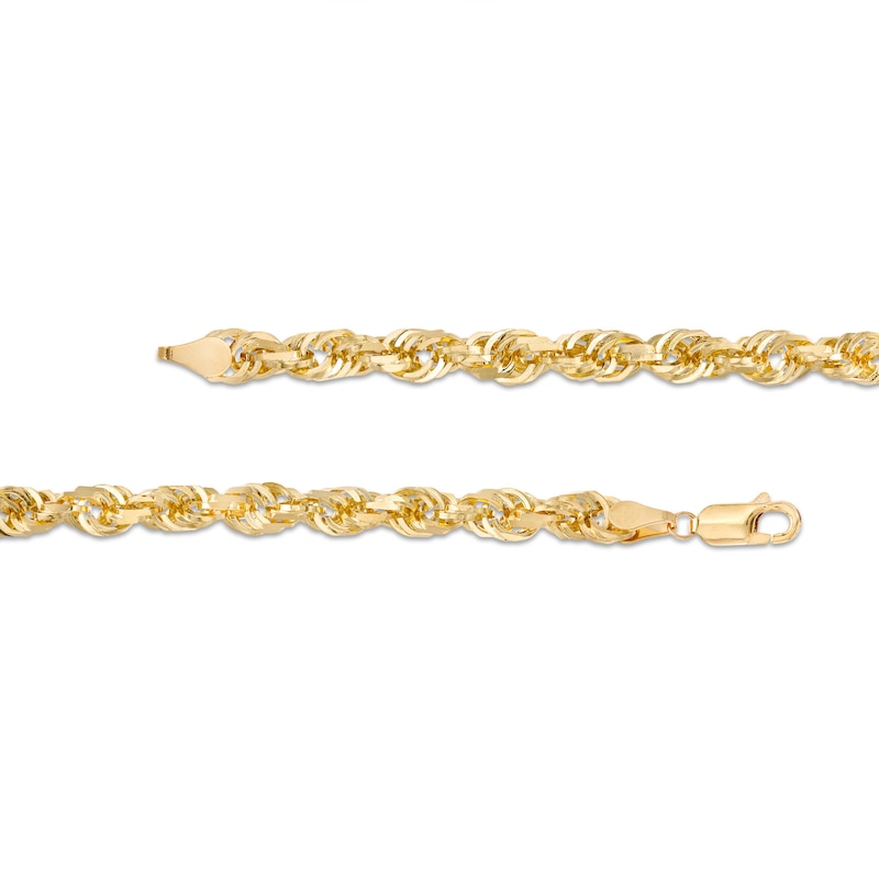 Men's 5.5mm Diamond-Cut Solid Glitter Rope Chain Bracelet in 10K Gold - 9"