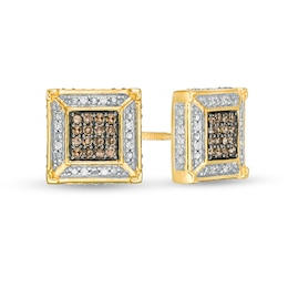 Men's 1 CT. T.W. Certified Lab-Created Multi-Diamond Stud Earrings in 14K  White Gold (F/SI2)