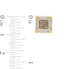 Thumbnail Image 3 of Men's 1/4 CT. T.W. Square Champagne and White Multi-Diamond Frame Stud Earrings in 10K Gold