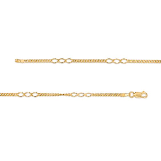 Made in Italy 2.7mm Curb Chain Triple Link Necklace in 14K Gold - 18"
