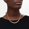 Thumbnail Image 2 of Made in Italy Diamond-Cut Graduated Curb Chain Necklace in 14K Two-Tone Gold - 18"
