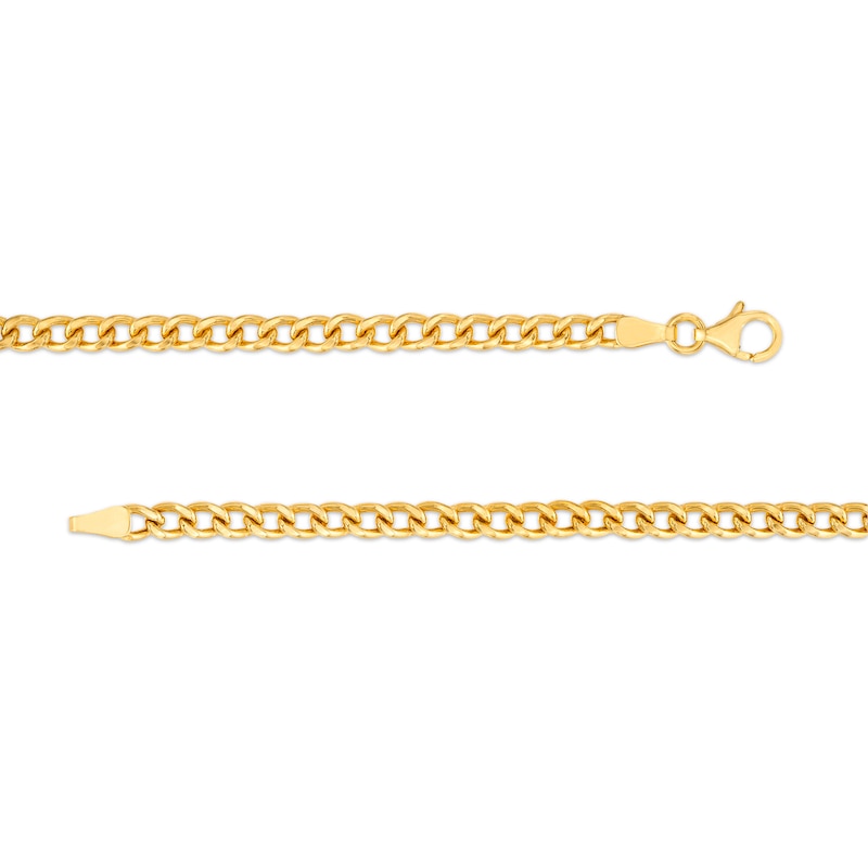 Main Image 3 of Made in Italy Diamond-Cut Graduated Curb Chain Necklace in 14K Two-Tone Gold - 18"