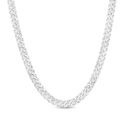 Men's 6.0mm Diamond-Cut Solid Cuban Link Chain Necklace in Sterling Silver - 22&quot;