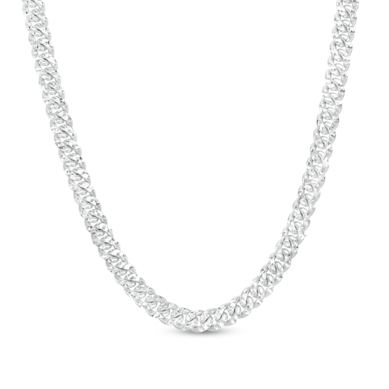 Men's 6.0mm Diamond-Cut Cuban Link Chain Necklace in Solid Sterling Silver - 22"