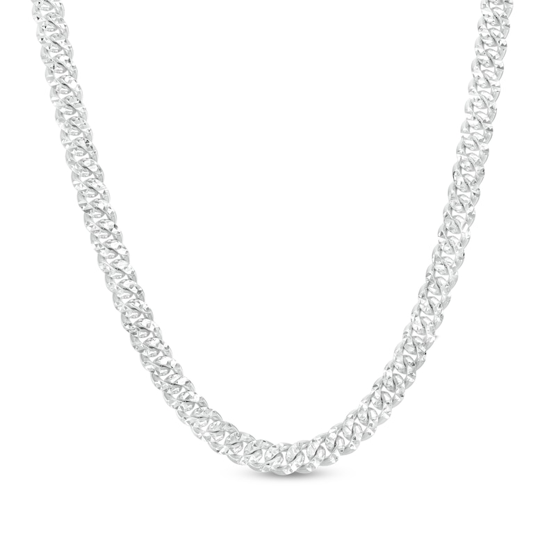 Men's 6.0mm Diamond-Cut Cuban Link Chain Necklace in Solid Sterling Silver  - 22"