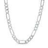 Thumbnail Image 1 of Men's 7.0mm Diamond-Cut Figaro Chain Necklace in Solid Sterling Silver  - 22"