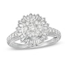 Marilyn Monroe™ Collection 1 CT. T.W. Composite Diamond Sunburst Frame Engagement Ring in 14K White Gold