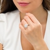 Marilyn Monroe™ Collection 1 CT. T.W. Composite Diamond Sunburst Frame Engagement Ring in 14K White Gold