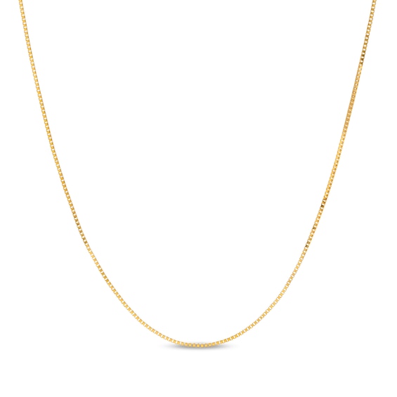 Made in Italy Child's 035 Gauge Box Chain Necklace in Solid 14K Gold - 13"