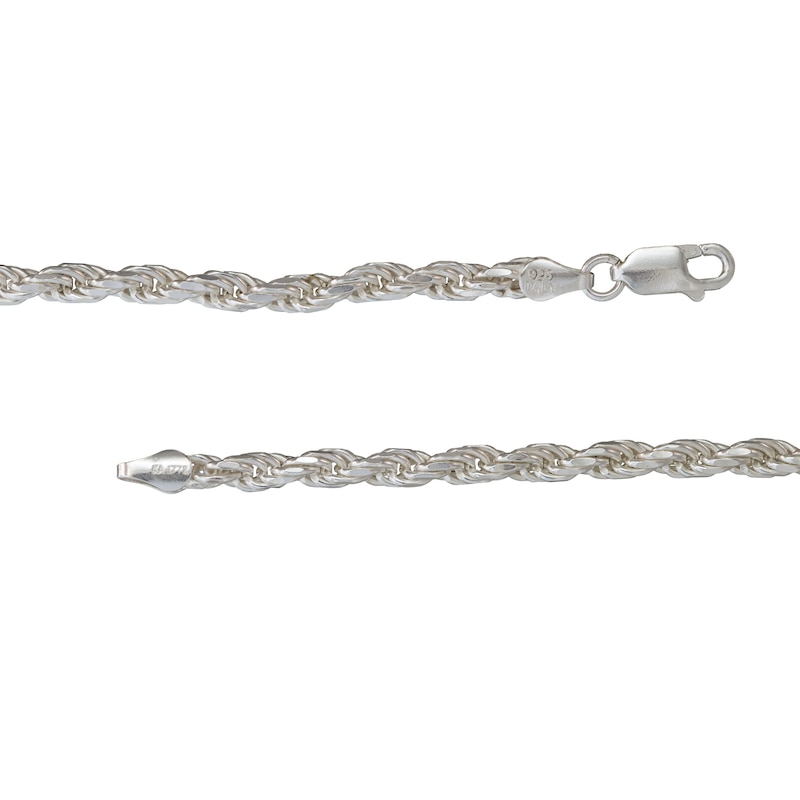 Men's 3.5mm Rope Chain Necklace in Solid Sterling Silver  - 24"