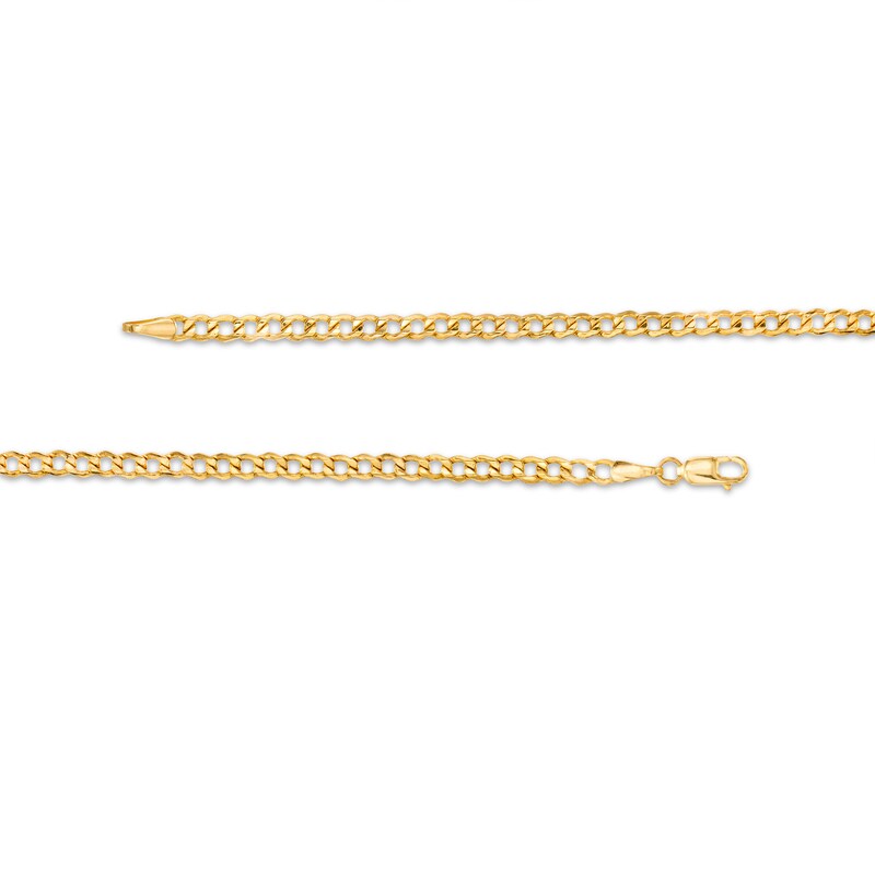 Main Image 3 of 3.0mm Curb Chain "Y" Necklace in Hollow 10K Gold - 17"