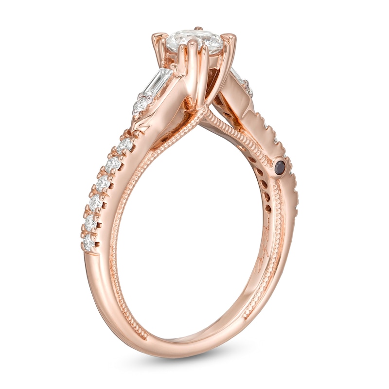 Marilyn Monroe™ Collection 3/4 CT. T.W. Diamond Collar Engagement Ring in 14K Rose Gold