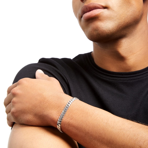 7.2mm Cuban Curb Chain Bracelet in Solid Sterling Silver - 8.5"