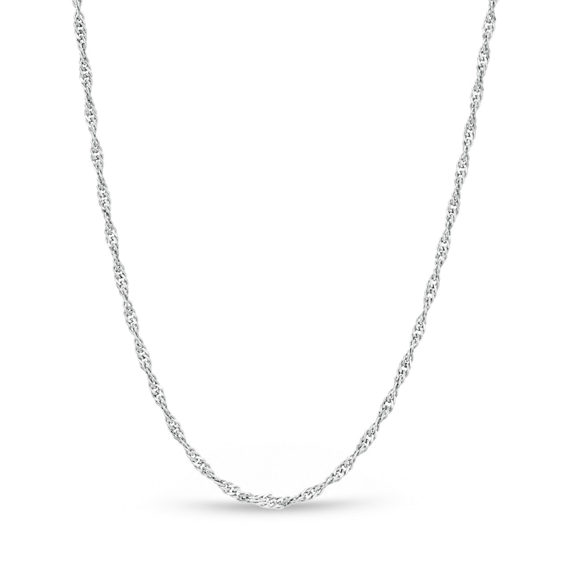 2.0mm Singapore Chain Necklace in Solid Sterling Silver  - 18"