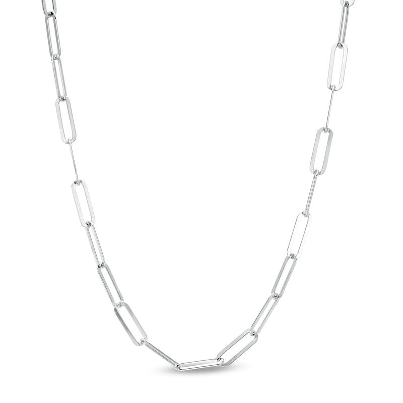 Main Image 1 of 3.7mm Oval Link Chain Necklace in Solid Sterling Silver  - 24"