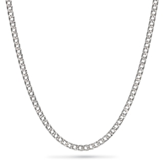 Men's 3.6mm Diamond-Cut Curb Chain Necklace in Solid Sterling Silver - 22"