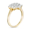 Thumbnail Image 3 of Lab-Created White Sapphire Flower Ring in Sterling Silver with 14K Gold Plate