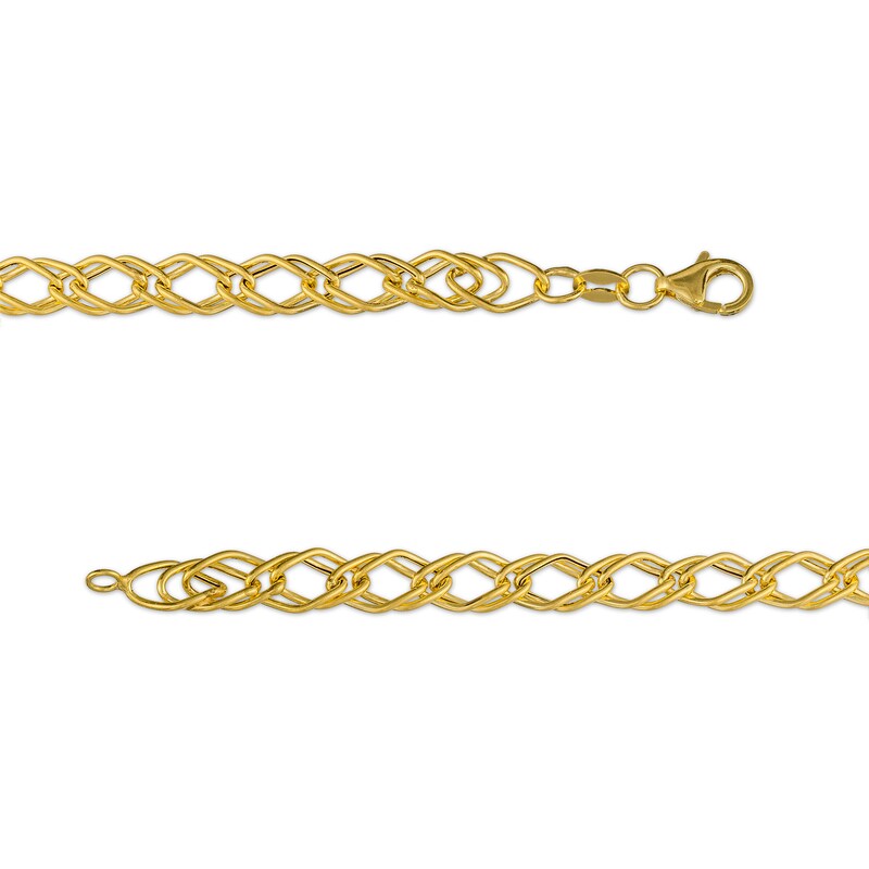 Main Image 2 of Made in Italy 6.1mm Double Link Chain Bracelet in Hollow 14K Gold - 7.5"