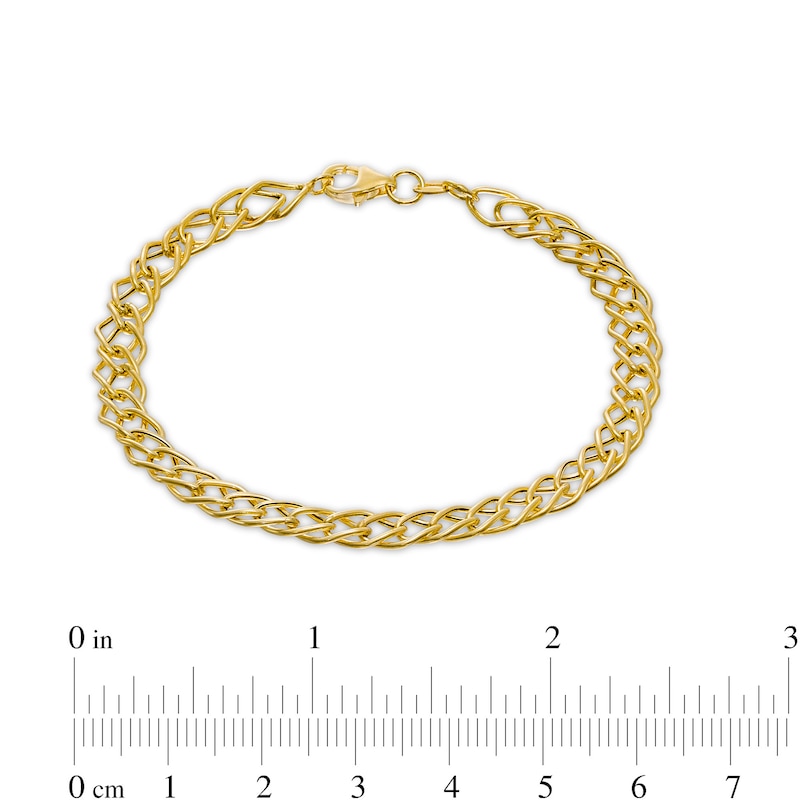 Main Image 3 of Made in Italy 6.1mm Double Link Chain Bracelet in Hollow 14K Gold - 7.5"