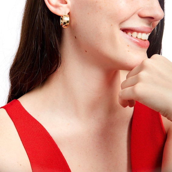 Made in Italy 15.0mm Tube Hoop Earrings in 10K Gold