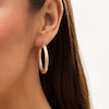 Thumbnail Image 2 of Made in Italy 30.0mm Diamond-Cut Tube Hoop Earrings in 14K Gold
