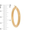 Thumbnail Image 3 of Made in Italy 30.0mm Diamond-Cut Tube Hoop Earrings in 14K Gold
