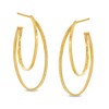 Thumbnail Image 1 of Made in Italy Multi-Finish Double Oval J-Hoop Earrings in 14K Gold
