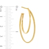 Thumbnail Image 3 of Made in Italy Multi-Finish Double Oval J-Hoop Earrings in 14K Gold