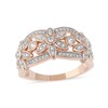 1/3 CT. T.W. Diamond Flower Vintage-Style Ring in 10K Rose Gold