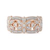 1/3 CT. T.W. Diamond Flower Vintage-Style Ring in 10K Rose Gold