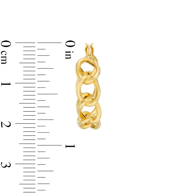 Main Image 3 of Made in Italy 15.0mm Curb Chain Link Hoop Earrings in 14K Gold