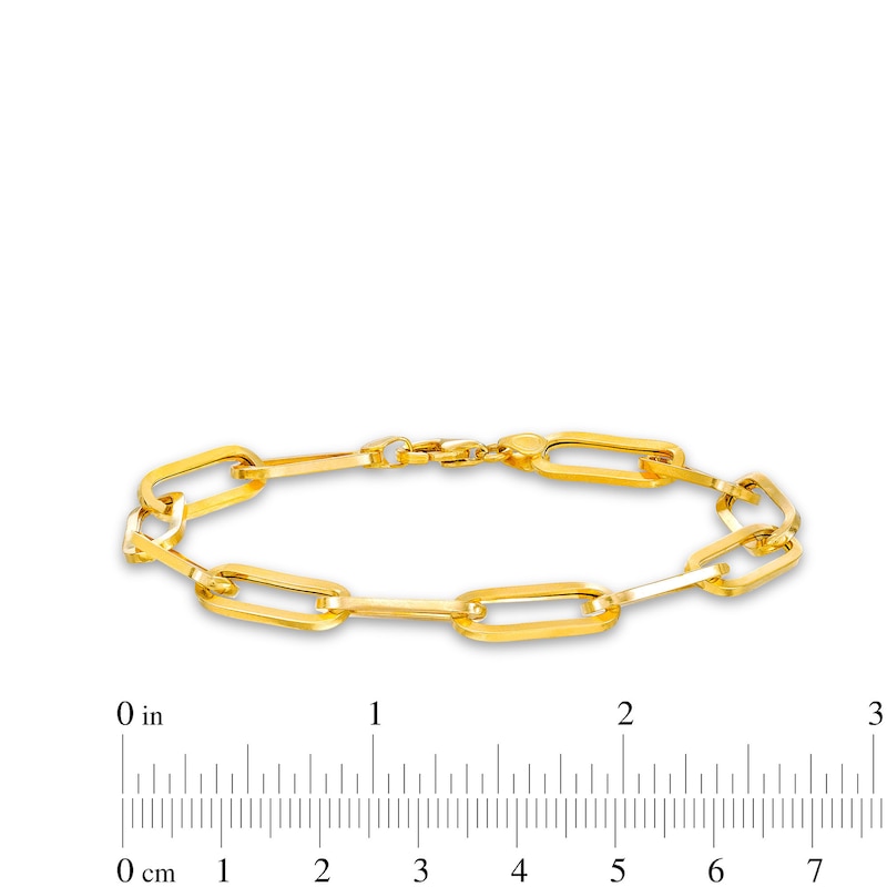 Italian Gold 7.5mm Cheval Chain Bracelet in Hollow 14K Gold - 7.5"